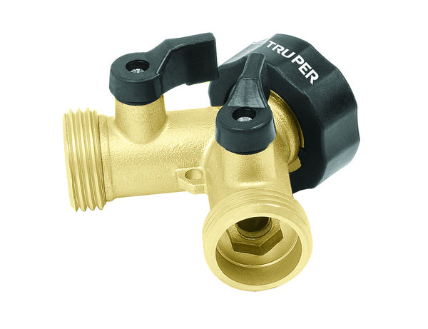 Truper 10375 Brass Y Connector with Shut Off