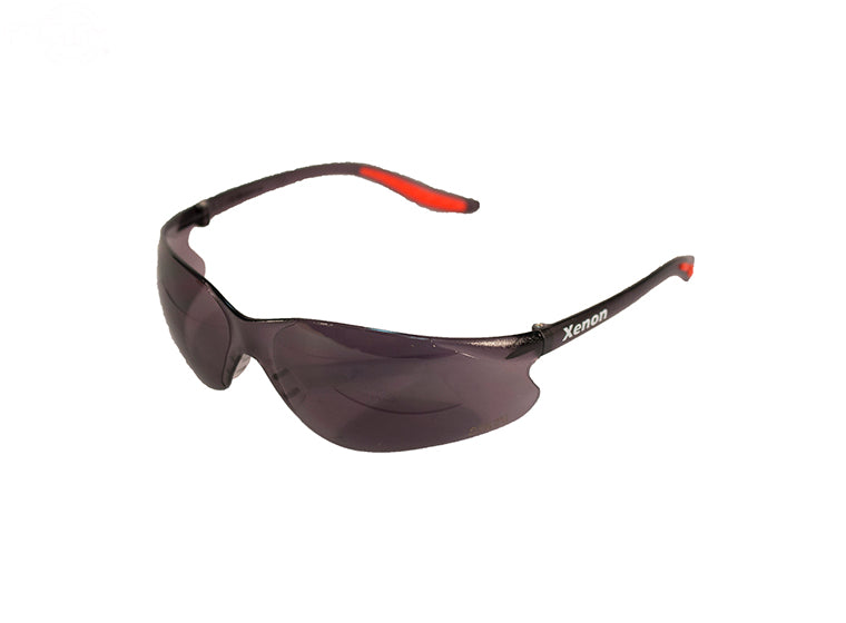 Rotary 15613 Safety Glasses - ELVEX Xenon SG-14G Grey HC Lens, Black Temples/Red Tips