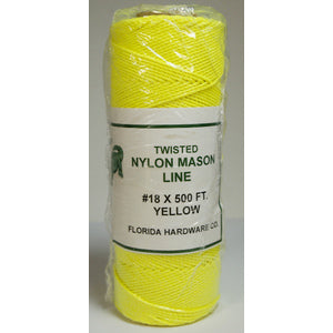 Twisted Nylon Mason Twine Yellow 18# 500 FT.