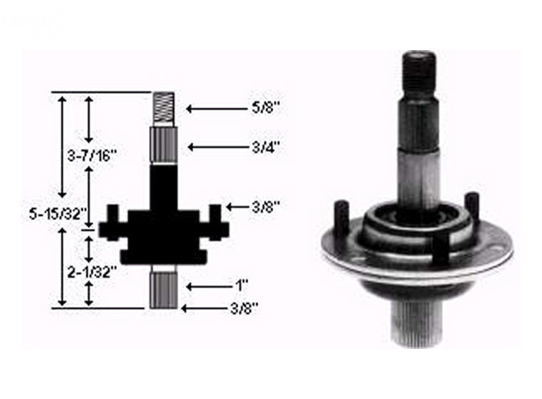 Rotary 7156 Spindle Assembly For MTD replaces MTD 917-09321