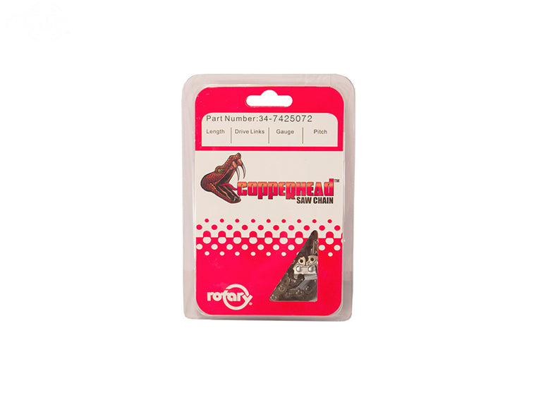 Copperhead 7425072 Skip Tooth Chain Saw Chain .050 3/8 72 Lks Chisel W/O Bumper Link