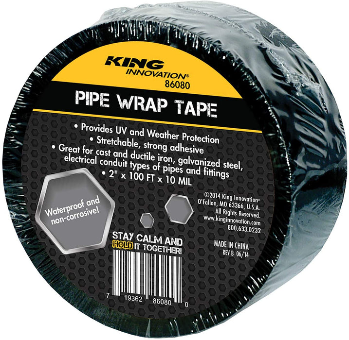 King 86080 Pipe Wrap Tape, Black 100-ft