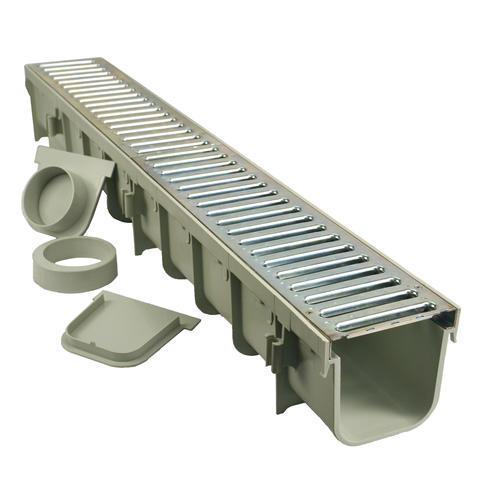 NDS 864GMTL - 5" Channel Drain Kit With Metal Grate