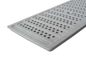 NDS DS-670 - Dura Slope Channel Grate, Gray Perforated