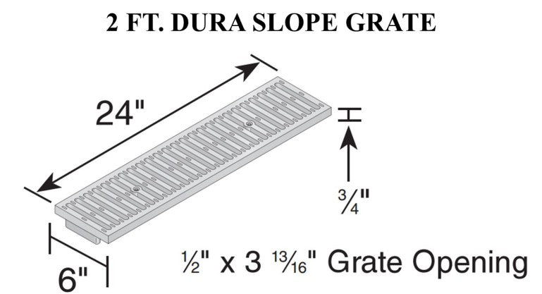 NDS 661LG - Dura Slope Channel Grate, Light Gray