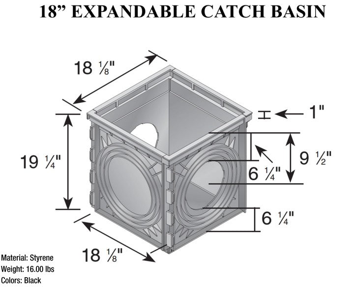NDS 1800 - 18" Expandable Catch Basin 2 Openings