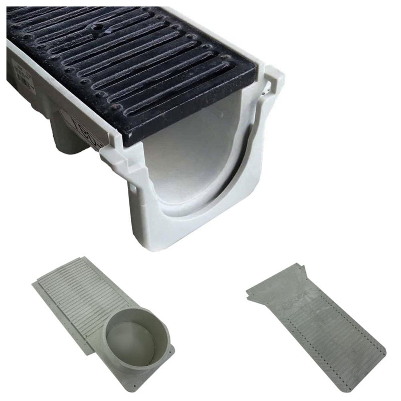 NDS 6" Wide Dura Slope Kit with DS-231 Cast Iron HD Slotted Grates