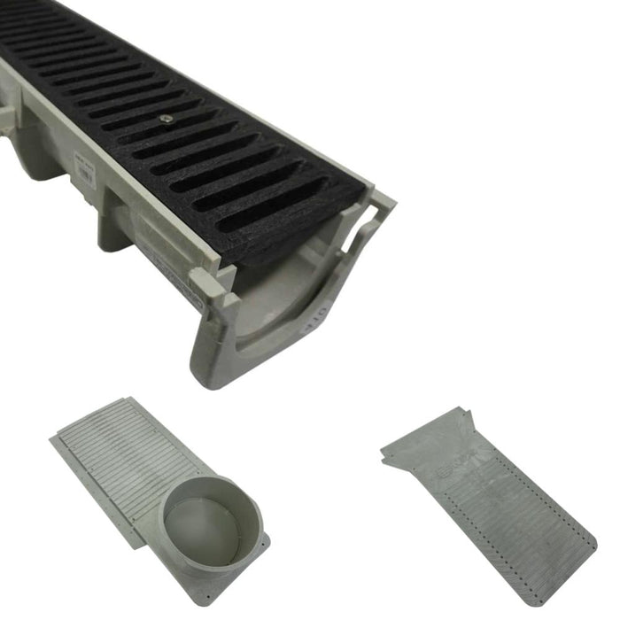 NDS Dura Slope Kit with 663 Black HDPE Slotted Grate