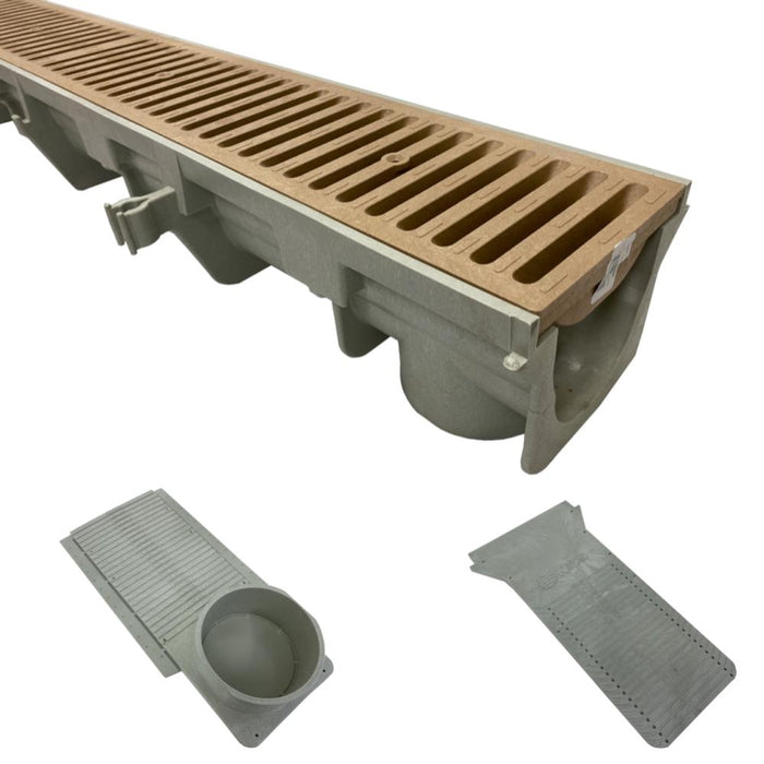 NDS Dura Slope Kit with 664 Sand HDPE Slotted Grate